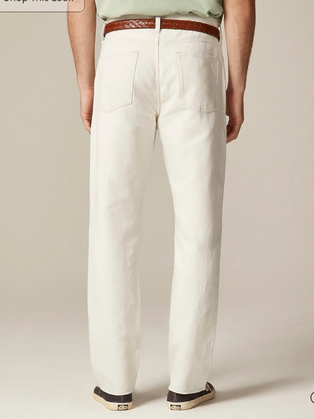 J crew Classic summerweight jean in cotton-linen blend natural ecru 30 x 34